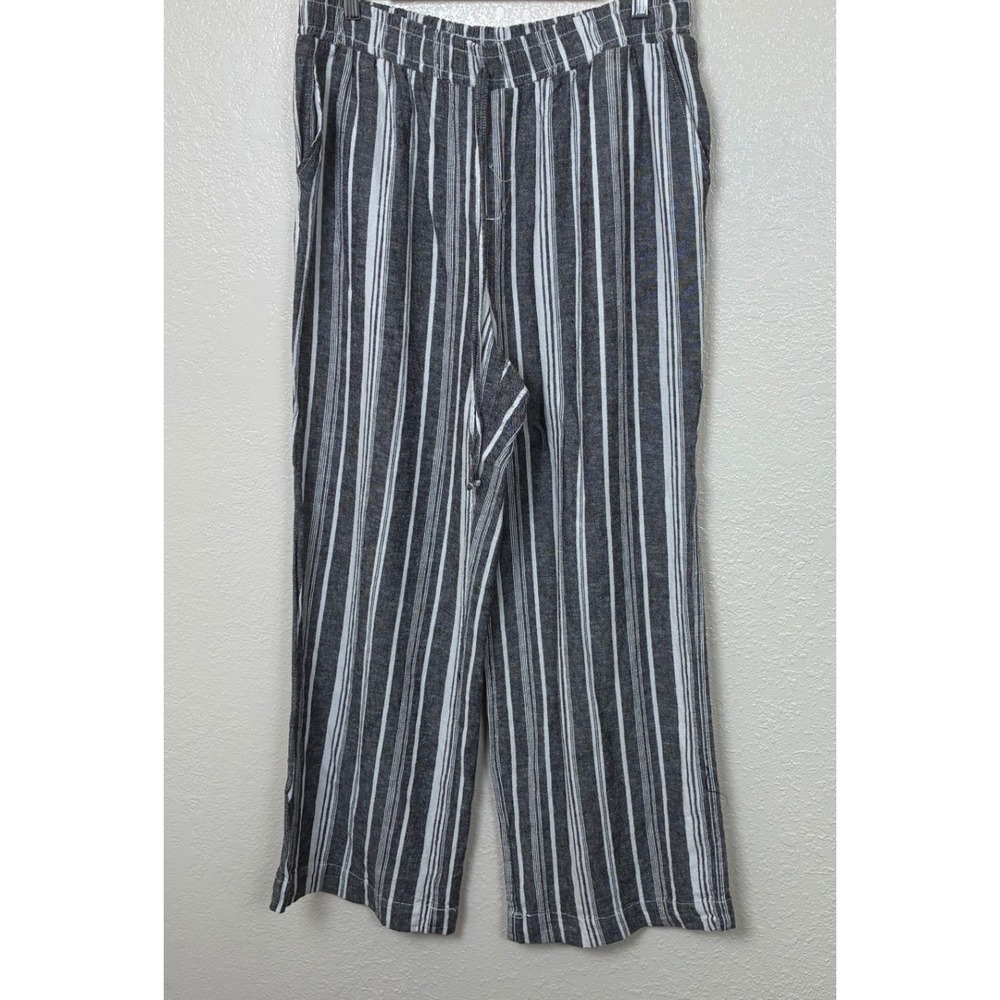 Briggs New York Black & White Striped Wide Leg Pants
